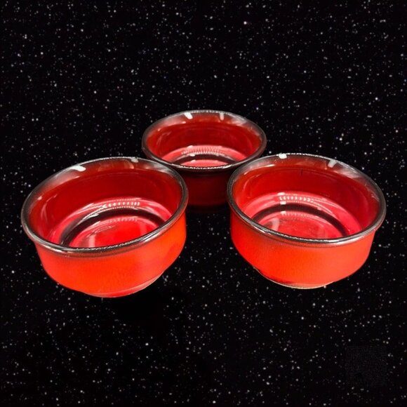 Villeroy and Boch Luxembourg Granada Bright Red Small Bowl Set 3 Dish Set VTG - Picture 8 of 15